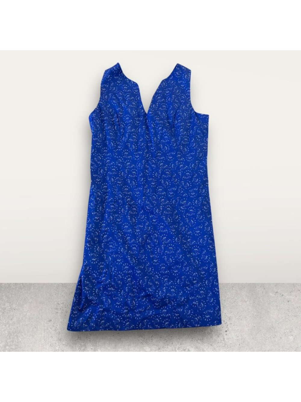 LAUREN GOLD Blue Shrimp Print Shift Dress Size 4 NEW NWT